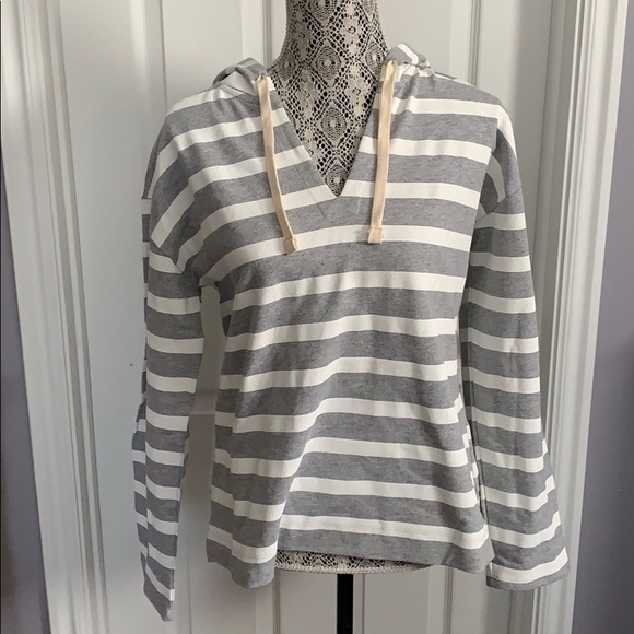 J. Crew Factory Tops - J.Crew Striped Hooded Sweatshirt